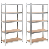 Storage Shelves 2 pcs 90x40x180 cm MDF