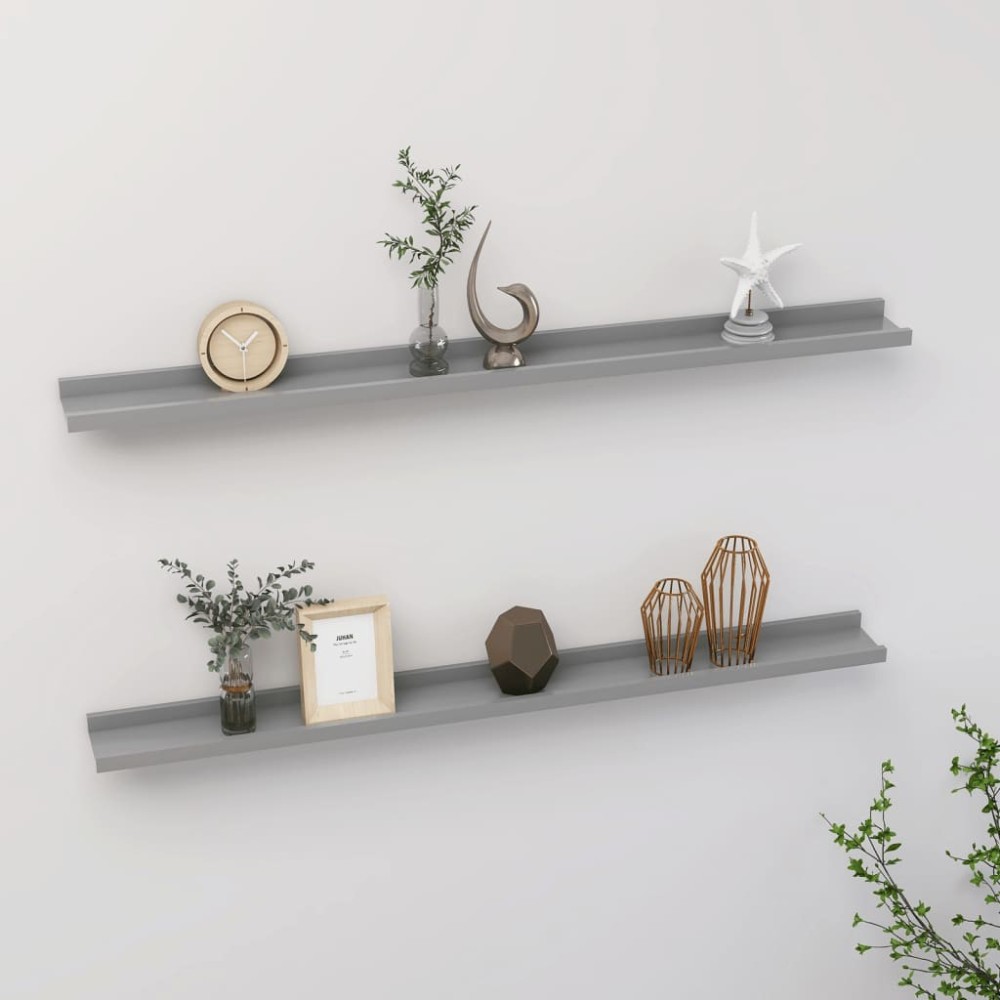 Wall Shelves 2 pcs Concrete Grey 40x9x3 cm