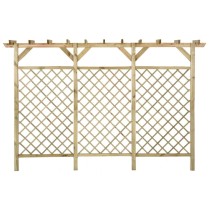 Garden Lattice Fence with Pergola Top 300x50x200 cm Impregnated Pinewood