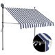 Manual Retractable Awning with LED 150 cm Yellow and Blue