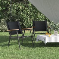 Camping Chairs 2 pcs Black...
