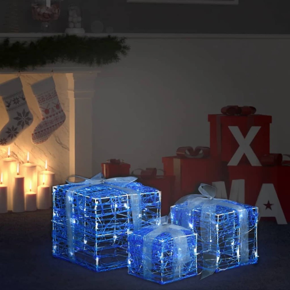 Decorative Acrylic Christmas Gift Boxes 3 pcs Colourful