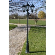 Garden Light Post 2-arms 230 cm Dark Green/Black Aluminium