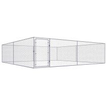 Outdoor Dog Kennel Galvanised Steel 6x6x1 m