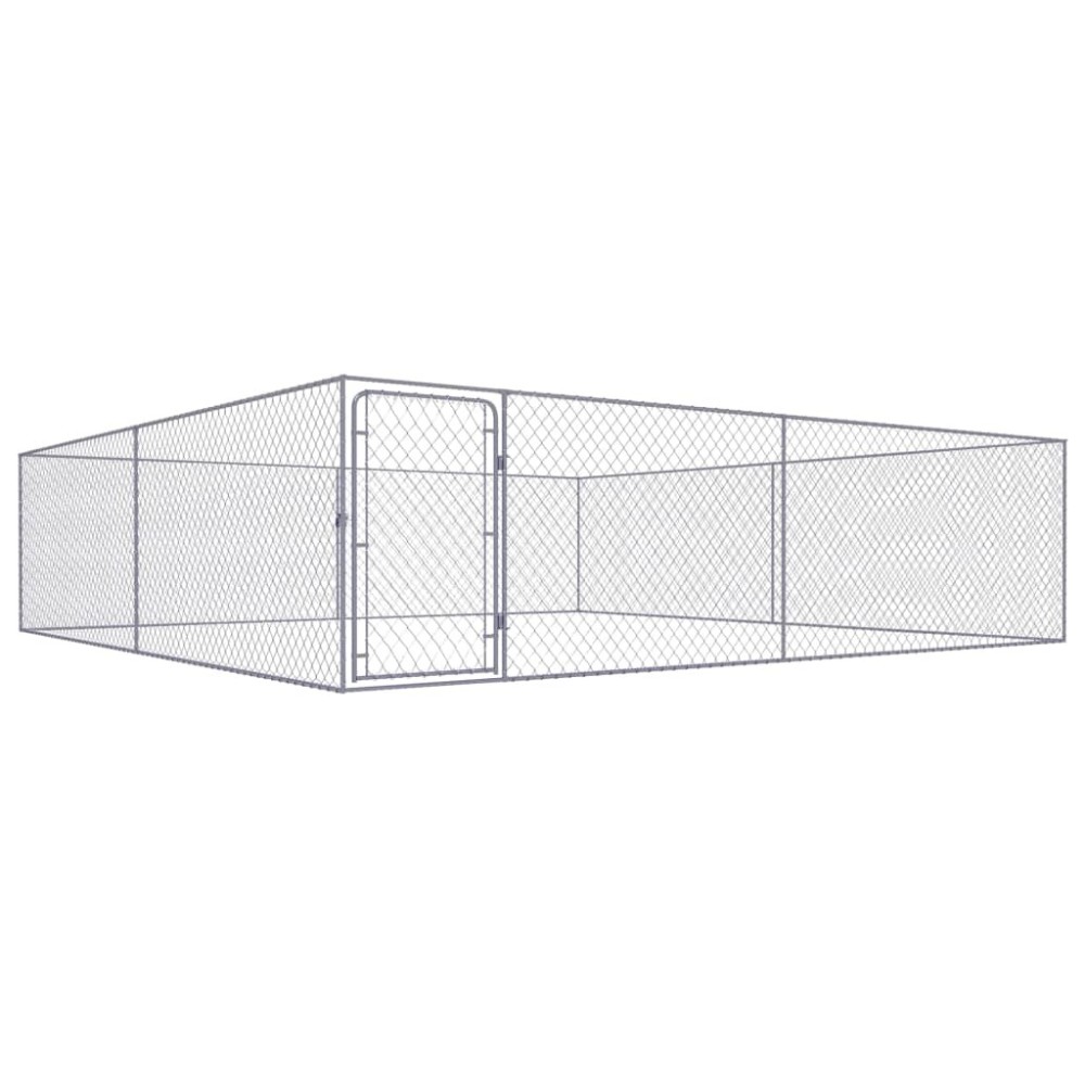 Outdoor Dog Kennel Galvanised Steel 6x6x1 m
