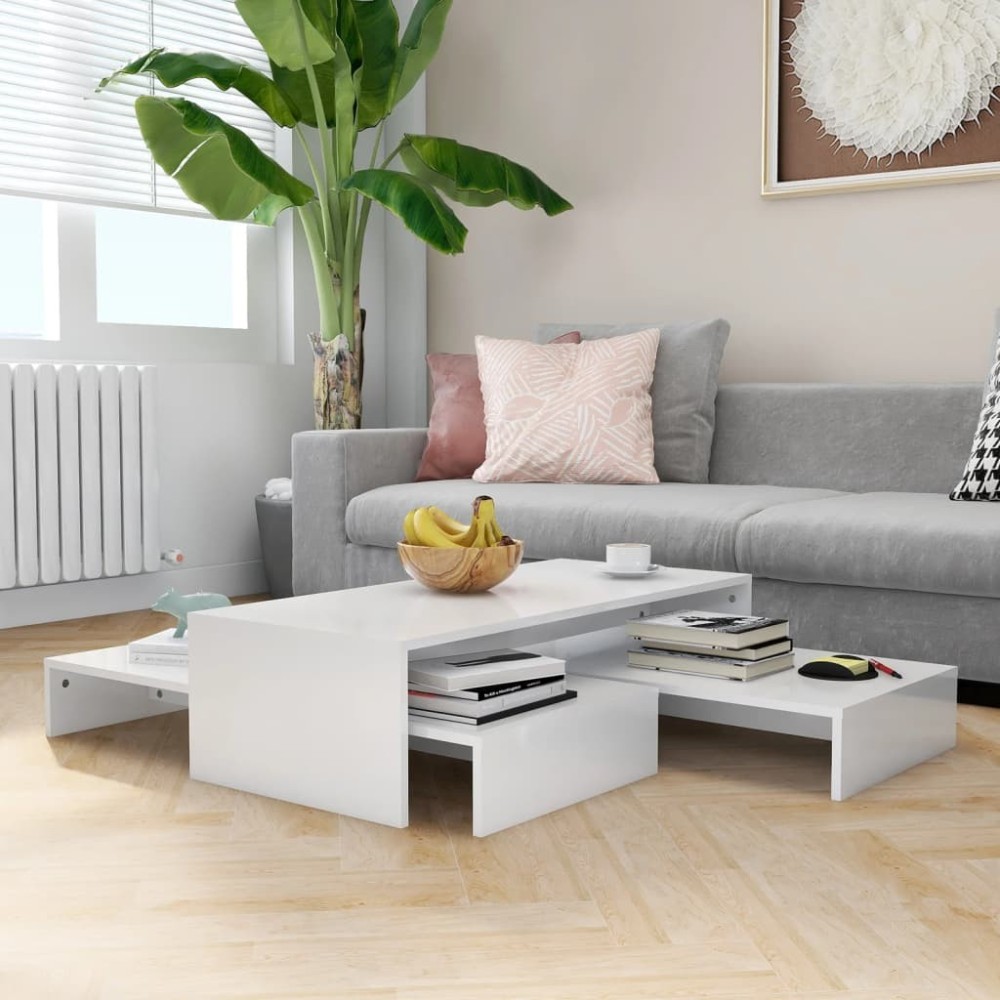 Nesting Coffee Table Set Grey 100x100x26.5 cm Engineered Wood