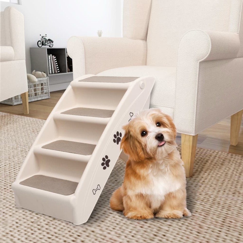 Folding Dog Stairs Brown 62x40x49.5 cm