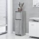 Bathroom Cabinet High Gloss Grey 30x30x95 cm Engineered Wood