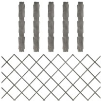 Trellis Fences 5 pcs Grey Solid Firwood 180x30 cm