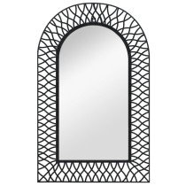 Wandspiegel gewölbt 50 x 80 cm Schwarz