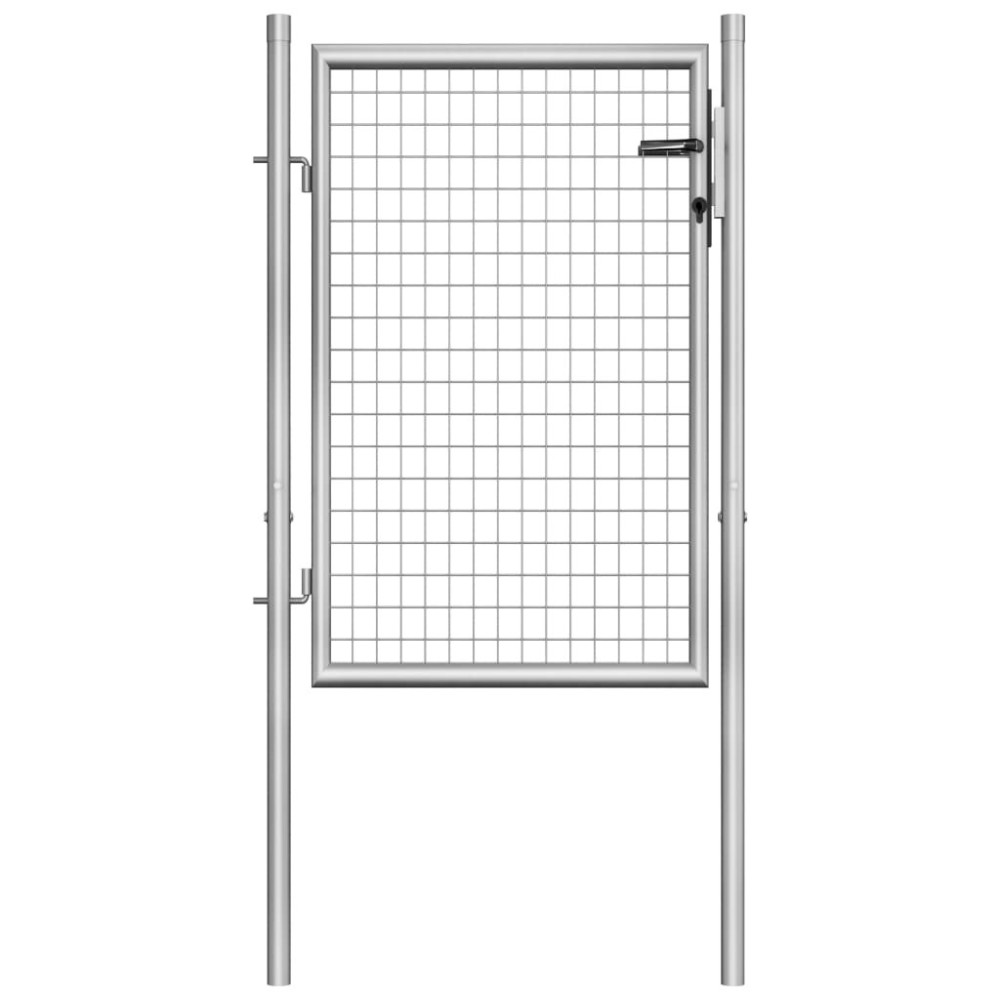 Gartentor Verzinkter Stahl 105x200 cm Silbern