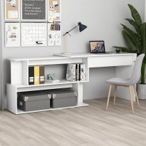 Corner Desk White and Sonoma Oak 200x50x76 cm Engineered Wood