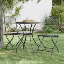 Folding Garden Chairs 4 pcs Expanded Metal Mesh Anthracite