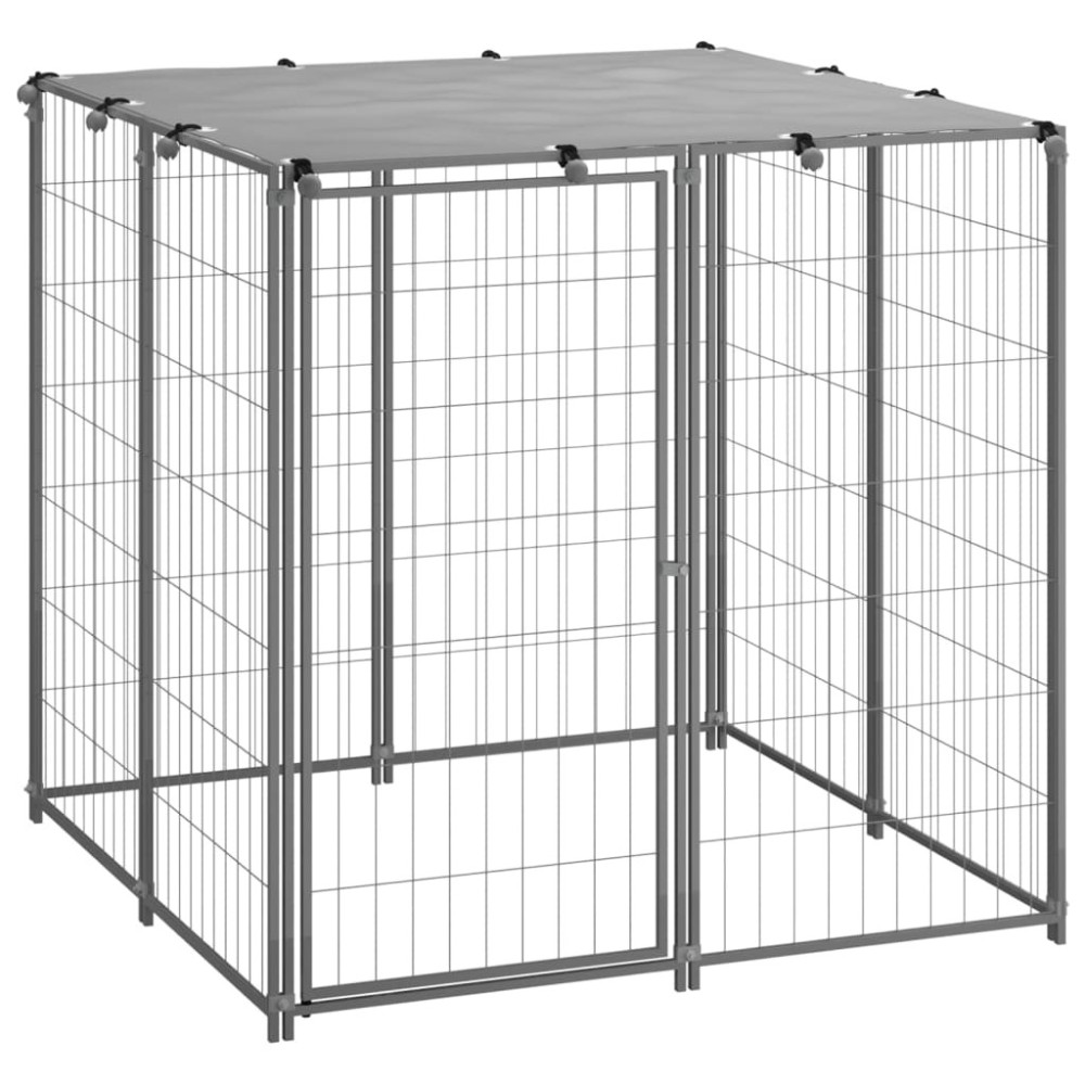 Dog Kennel Silver 6.05 m Steel