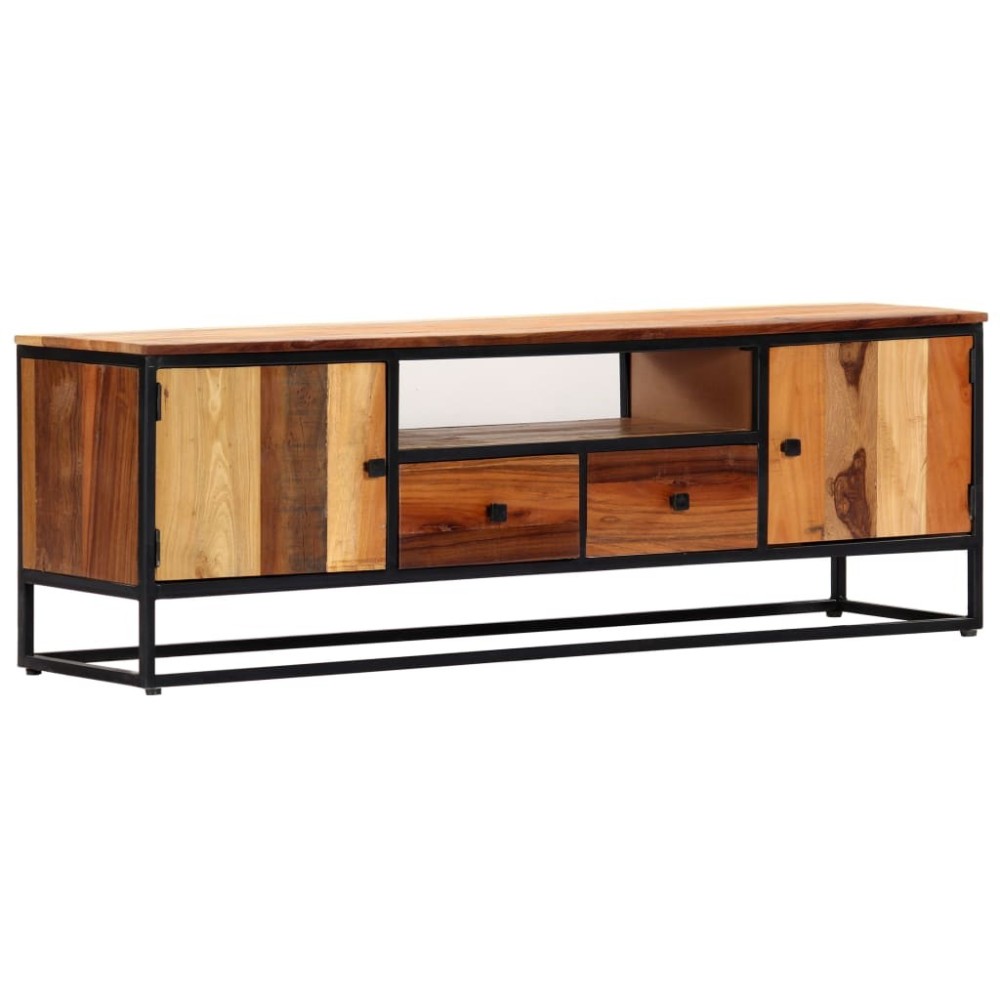 TV Cabinet 120x30x40 cm Solid Reclaimed Wood and Steel