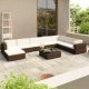 8 Piece Garden Lounge Set with Cushions Poly Rattan Black