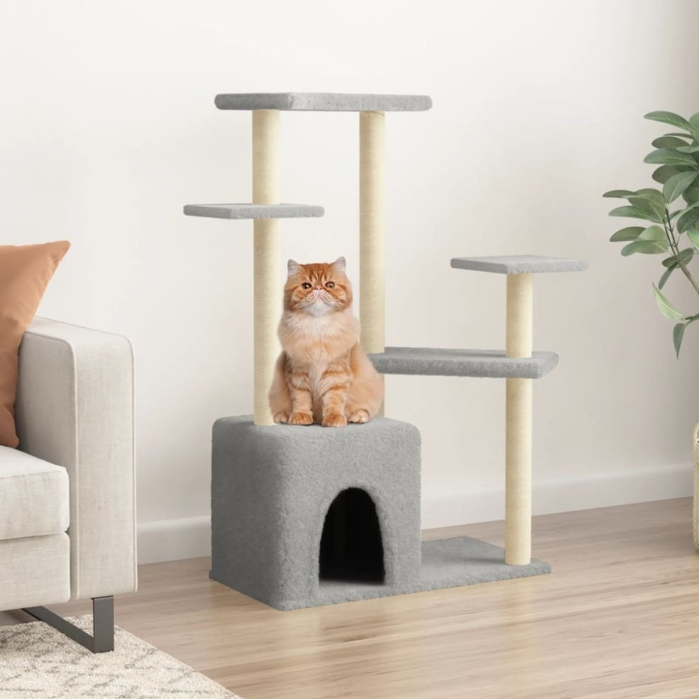 Cat Tree with Sisal Scratching Posts Dark Grey 107.5 cm