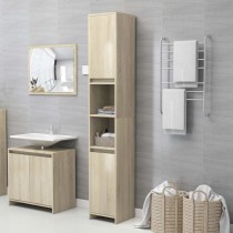 Bathroom Cabinet Brown Oak 30x30x183.5 cm Engineered Wood