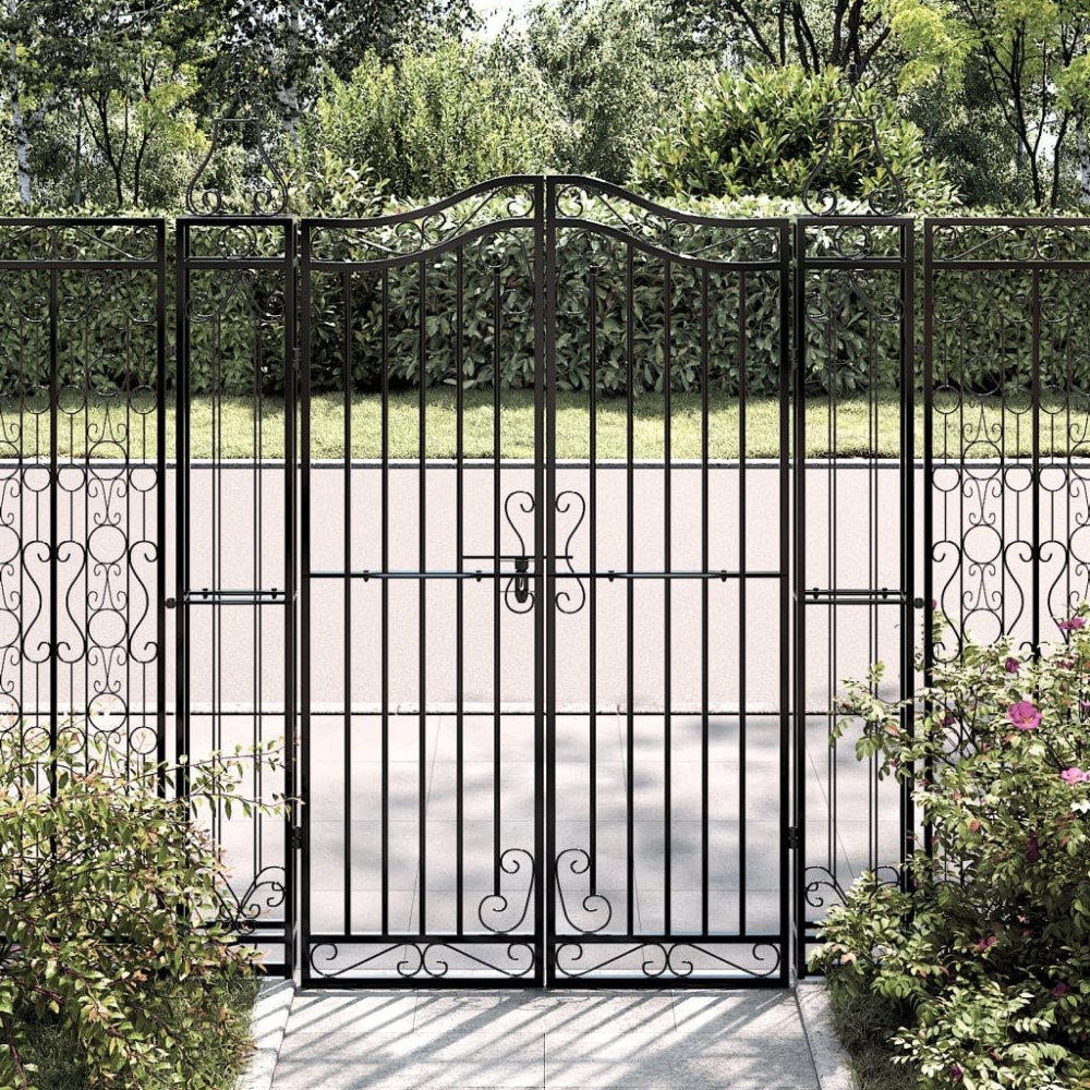 Garden Gate Black 121x8x150 cm Wrought Iron