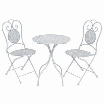 3 Piece Bistro Set Steel Grey