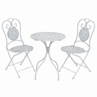 3 Piece Bistro Set Steel Grey