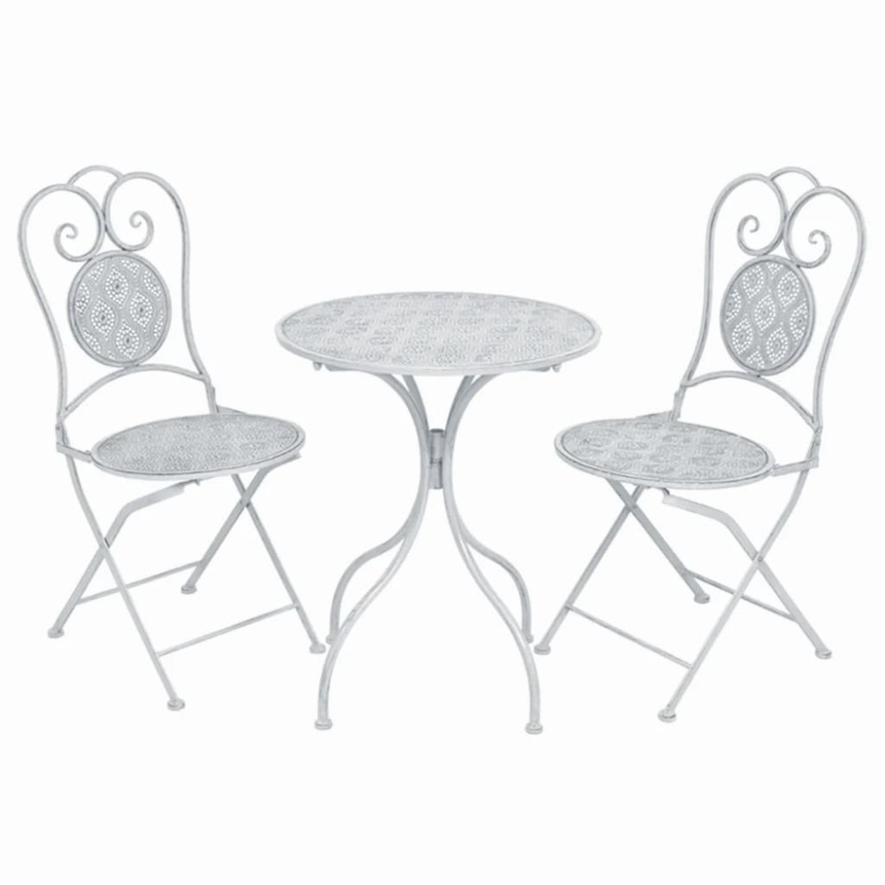 3 Piece Bistro Set Steel Grey