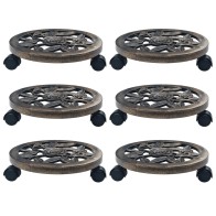 Plant Trolleys 6 pcs Bronze...