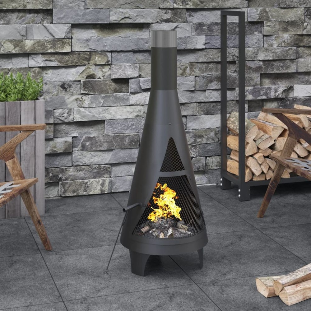 Garden Stove with Poker 45x45x122 cm Steel