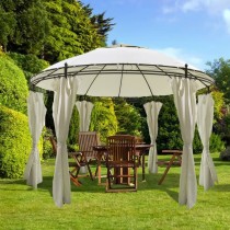 Gazebo with Curtains Round 3.5x2.7 m Anthracite