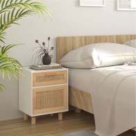Bedside Cabinet White Solid...
