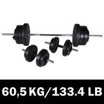 Curl Barbell and Dumbbell with Plates 60 kg