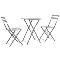 3 Piece Bistro Set Steel Black