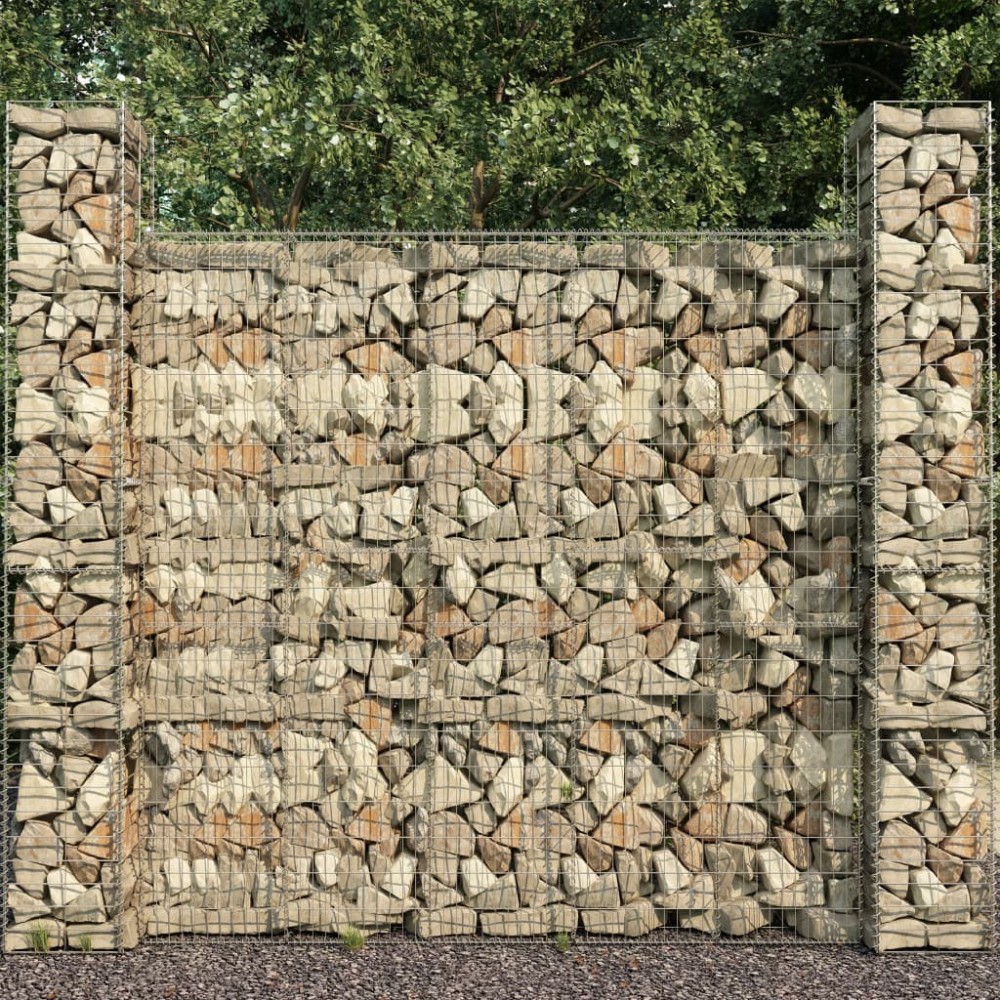 Gabion Wall with Cover Galvanised Steel 600x50x200 cm