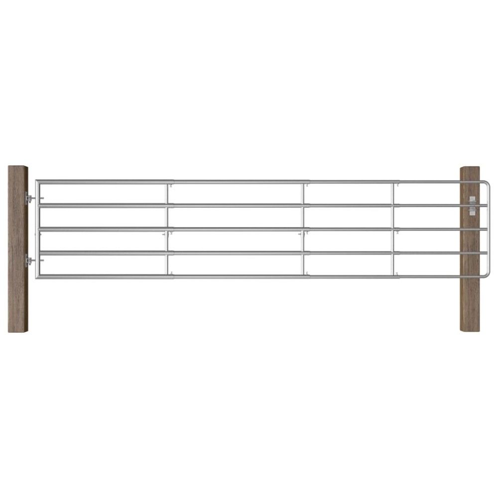 5 Bar Field Gate Steel (115-300)x90 cm Silver