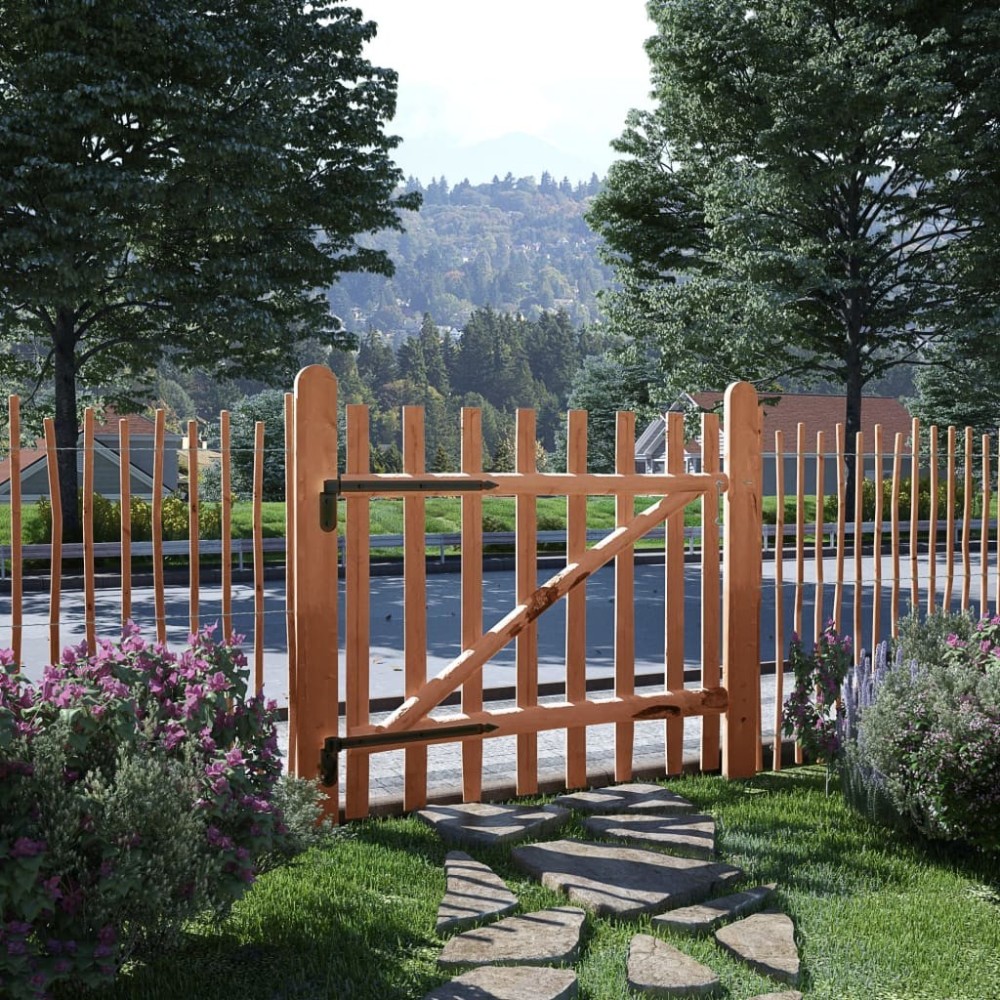 Single Fence Gate Impregnated Hazel Wood 100x100 cm