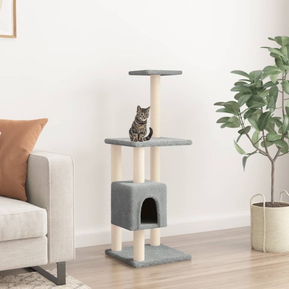 Cat Tree with Sisal Scratching Posts Cream 104 cm