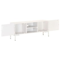 TV-Schrank Weiß 115x30x46 cm Massivholz Mango