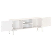 TV Cabinet White 115x30x46 cm Solid Mango Wood