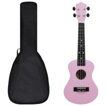 Soprano Ukulele Set with Bag for Kids Pink 21"