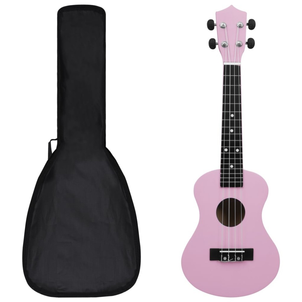 Soprano Ukulele Set with Bag for Kids Pink 21"