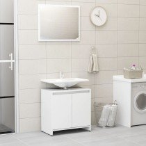 Bathroom Furniture Set White and Sonoma Oak Engineered Wood
