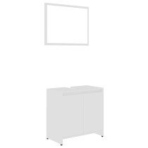 Bathroom Furniture Set White and Sonoma Oak Engineered Wood