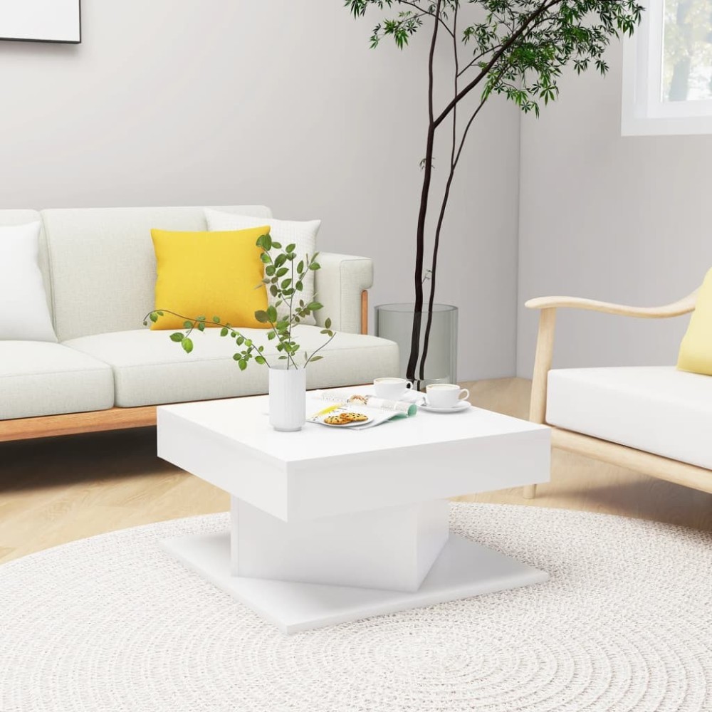 Coffee Table High Gloss Grey 57x57x30 cm Engineered Wood