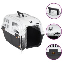 Pet Carrier with Metal Door 55x36x35 cm Polypropylene