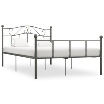 Bed Frame Grey Metal 140x200 cm