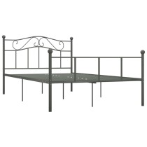 Bed Frame Grey Metal 140x200 cm