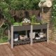 Garden Raised Bed with Shelf 100x50x90 cm WPC Grey