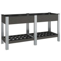 Garden Raised Bed with Shelf 100x50x90 cm WPC Grey