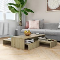 Nesting Coffee Table Set Grey 100x100x26.5 cm Engineered Wood