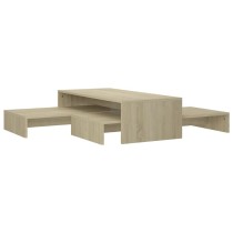 Nesting Coffee Table Set Grey 100x100x26.5 cm Engineered Wood